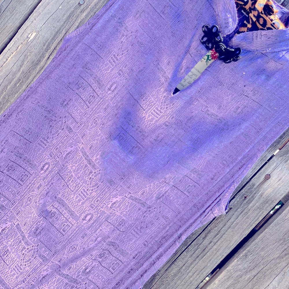 Amethyst purple Rayon shift dress.